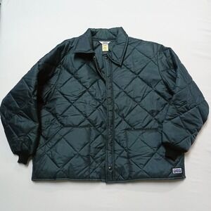 Vtg Big Smith Blue Quilted Blue Collar Work Jacket Puffer 2X